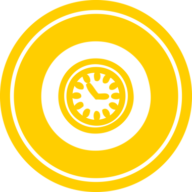 Bir insan tarafından çizilmiş duvar saati dairesel simgesi