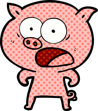 Bir insan tarafından çizilmiş domuz bağırması.