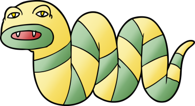Bir insan tarafından çizilmiş çizgi film yılanı.