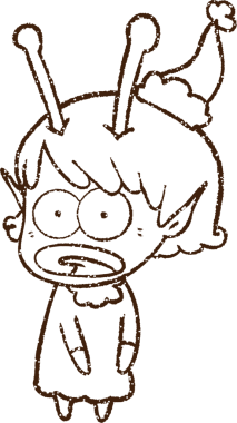 Bir insan tarafından çizilen Noel Uzaylı Kömürü