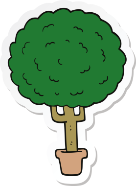 Bir insan tarafından çizilmiş karikatür ağacının çıkartması.