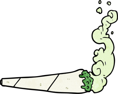bir insan tarafından çizilmiş marihuana eklem karikatürü
