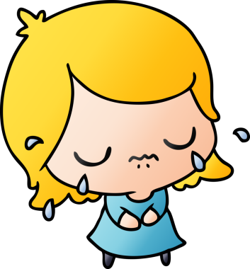 Bir insan tarafından çizilmiş kawai kızının gradyan çizimi.