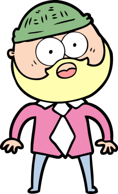 Bir insan tarafından çizilmiş sakallı bir adam.