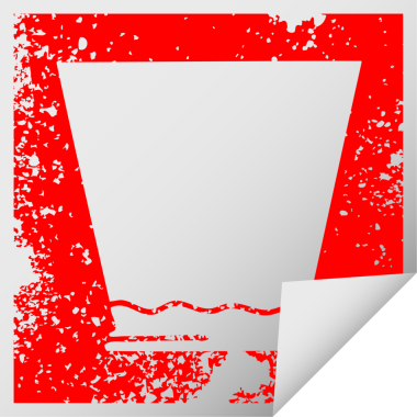 Üzüntülü kare soyma etiketi. Garip sembol. Bir insan tarafından çizilmiş viski bardağı.