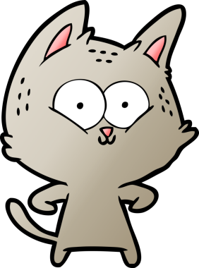 Bir insan tarafından çizilmiş çizgi film kedisi.