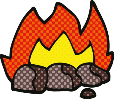 bir insan tarafından çizilmiş çizgi roman tarzı kömür yakma