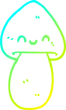 Bir insan tarafından çizilmiş bir mantarın soğuk gradyan çizimi