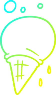 Bir insan tarafından çizilmiş dondurmanın soğuk gradyan çizgisi.