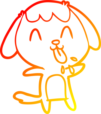 Bir insan tarafından çizilmiş sevimli bir köpeğin sıcak çizgi çizgisi.