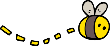 Bir insan tarafından çizilmiş karalama tarzı çizgi film arısı.