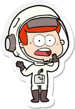 Bir insan tarafından çizilen bir karikatür çıkartması astronotu şaşırttı.