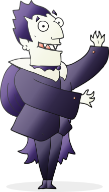 Bir insan tarafından çizilmiş serbest çizim vampir çizgi filmi.