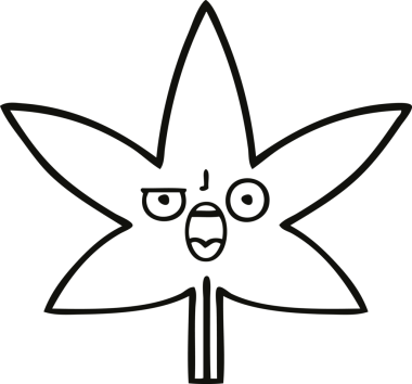 Bir insan tarafından çizilmiş bir sonbahar yaprağının çizgi çizimi