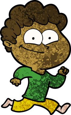 Bir insan tarafından çizilmiş mutlu bir adam.