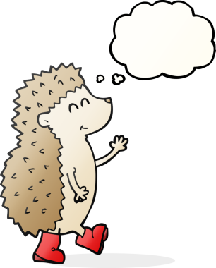 Bir insan tarafından çizilmiş tatlı serbest çizim balon kirpi.