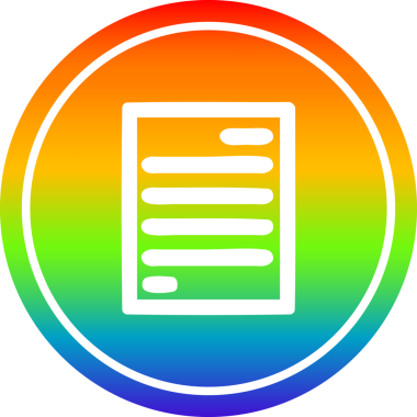 Gökkuşağı gradyan bir insan tarafından çizilmiş resmi belge dairesel simgesi