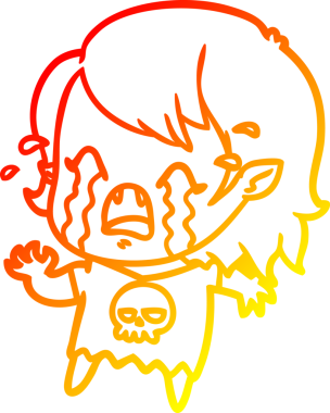 Bir insan tarafından çizilmiş ağlayan vampir kız çizgi filmi.