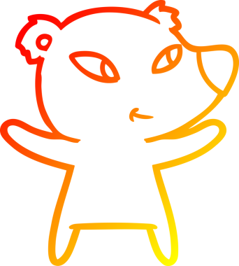 Bir insan tarafından çizilmiş sevimli bir ayının sıcak çizgi çizgisi.