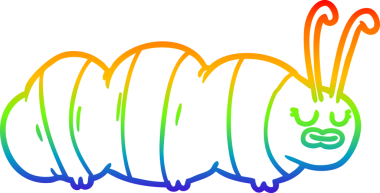 gökkuşağı gradyan çizimi bir insan tarafından çizilmiş komik bir çizgi film böceği