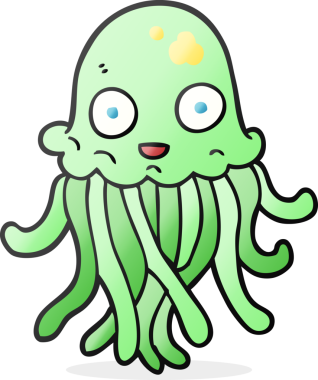 Bir insan tarafından çizilmiş serbest çizim ahtapot.