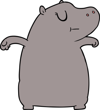 Bir insan tarafından çizilmiş çizgi film hipopotamları