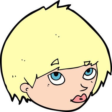 Bir insan tarafından çizilmiş bir kadın yüzü.