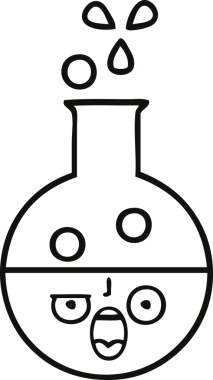 Bir insan tarafından çizilmiş bir test tüpünün çizgi çizimi