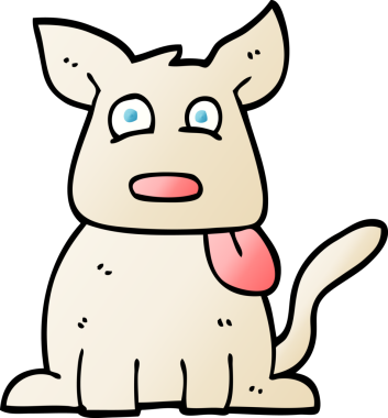 vektör gradyan çizim çizgi filmi mutlu köpek bir insan tarafından çizildi