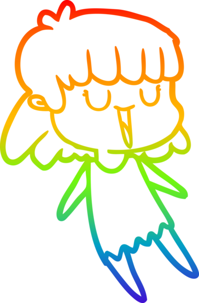 gökkuşağı gradyan çizimi bir insan tarafından çizilmiş bir karikatür kadın