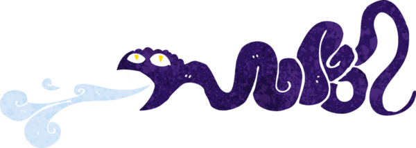 Bir insan tarafından çizilmiş çizgi film yılanı.