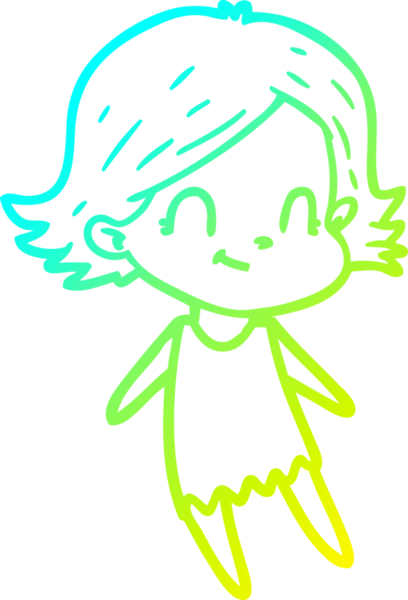 Bir insan tarafından çizilmiş soğuk gradyan çizgi çizimi.