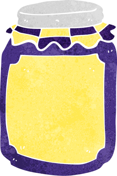 Bir insan tarafından çizilmiş reçel kavanozu.