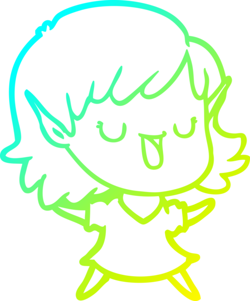 Bir insan tarafından çizilmiş soğuk gradyan çizgi çizimi.