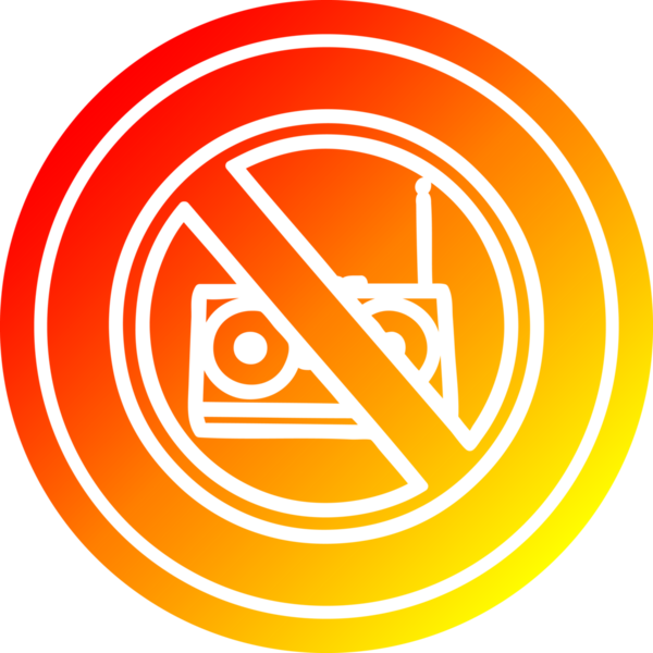 hiçbir müzik dairesel simgesi bir insan tarafından çizilmiş sıcak gradyan bitiş