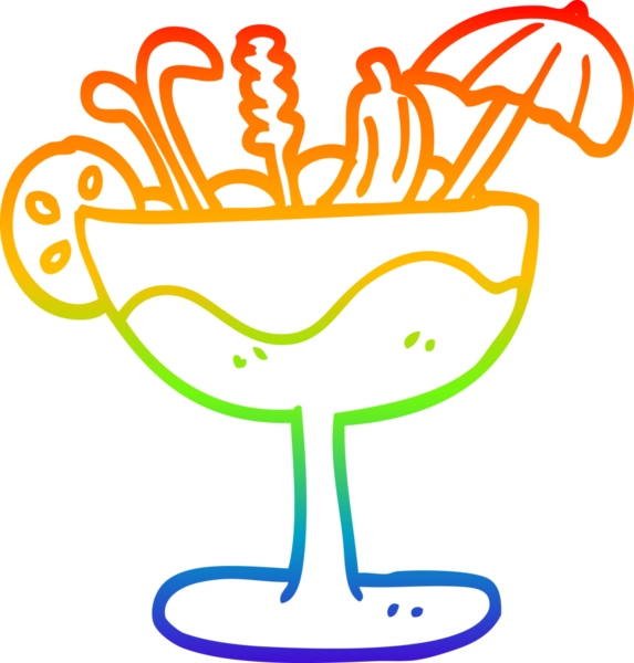 gökkuşağı gradyan çizgi çizimi bir insan tarafından çizilmiş bir karikatür kokteyli