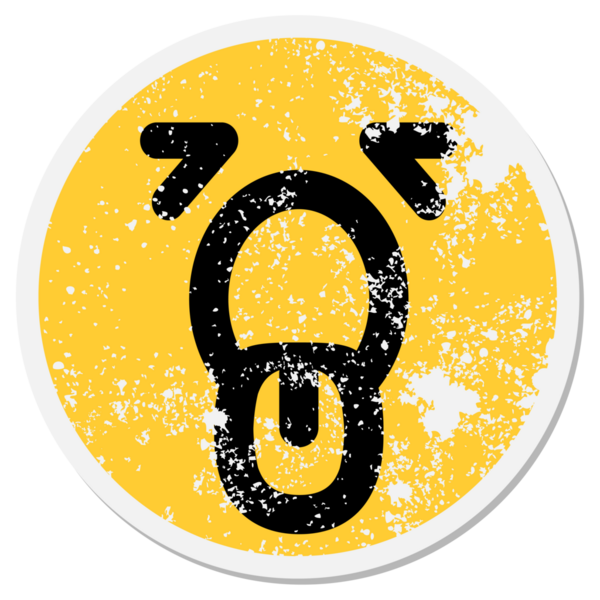 mouth open wide face circle drawn by a human