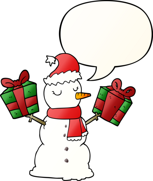 bir insan tarafından çizilmiş, konuşma baloncuklu kardan adam.