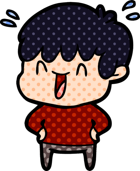 Bir insan tarafından çizilmiş gülen çocuk.