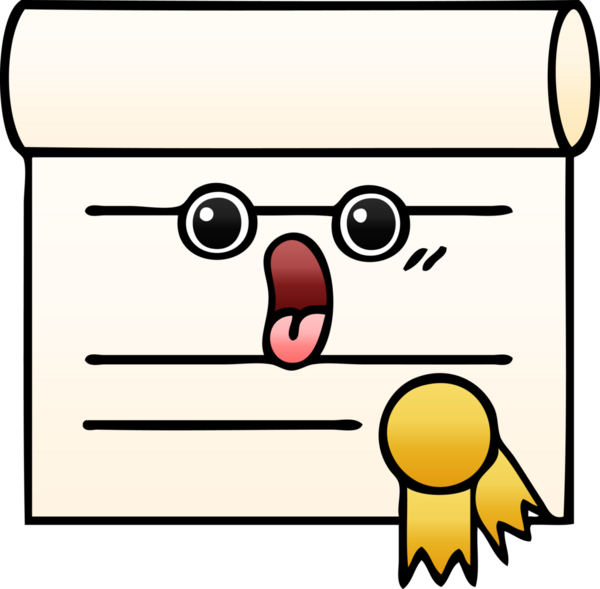 bir insan tarafından çizilen sertifikanın gölgelendirilmiş gradyanı