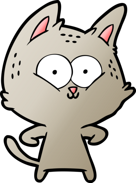 Bir insan tarafından çizilmiş çizgi film kedisi.