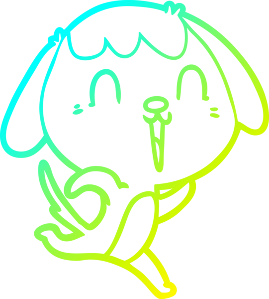 Bir insan tarafından çizilmiş ağlayan şirin bir köpeğin soğuk gradyan çizimi.