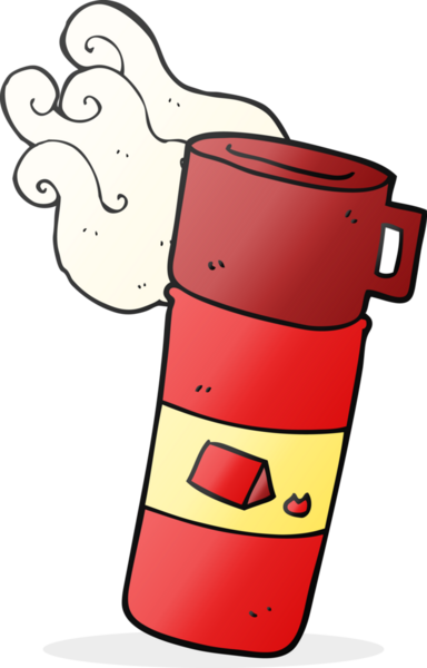 Bir insan tarafından çizilmiş karikatür kamp şişesi.