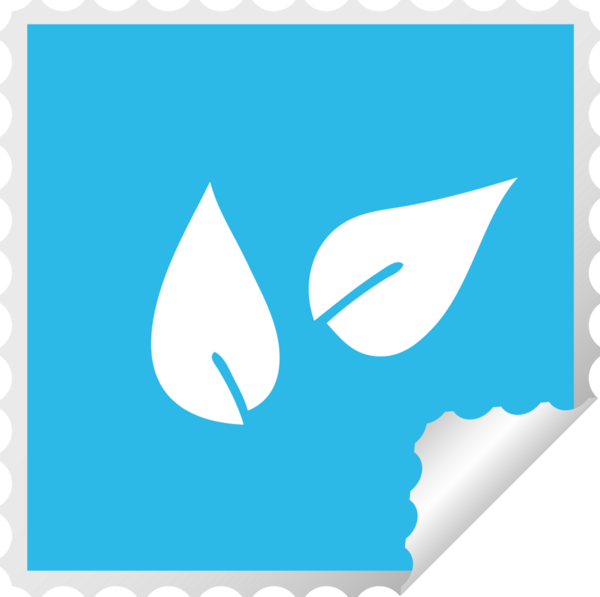 Bir insan tarafından çizilmiş bir yaprağın kare soyma etiketi.