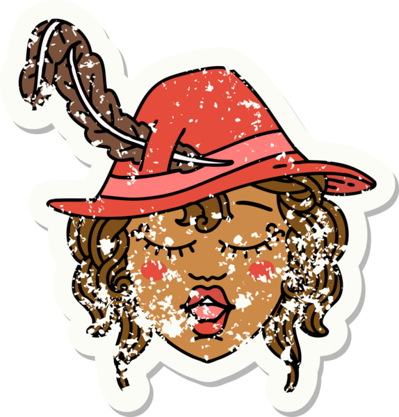 Retro Dövme Tarzı İnsan Ozan Karakteri Bir İnsan Tarafından Çizilmiş