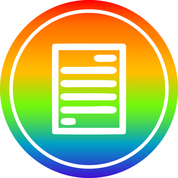 Gökkuşağı gradyan bir insan tarafından çizilmiş resmi belge dairesel simgesi