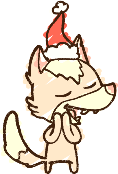 Bir insan tarafından çizilen Noel Kurdu Tebeşiri