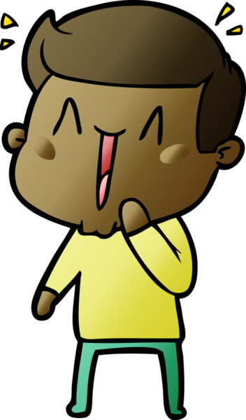 Bir insan tarafından çizilmiş heyecanlı bir çizgi film.