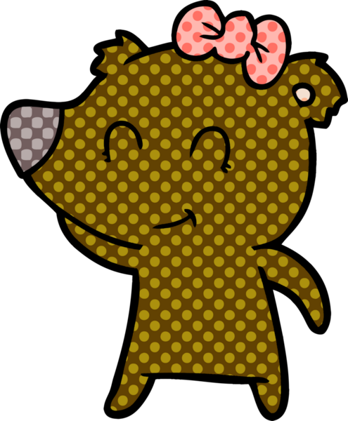 Bir insan tarafından çizilmiş dişi ayı çizgi filmi.