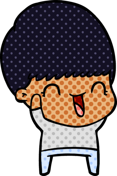 Bir insan tarafından çizilmiş mutlu çizgi film çocuğu.